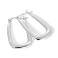 Boucles d'oreilles créoles allongées carrées en argent sterling de 16 mm