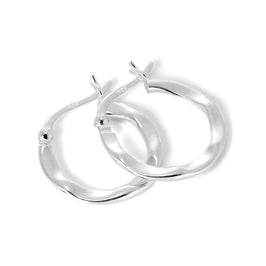 Boucles d'oreilles créoles aplaties en argent sterling de 17 mm