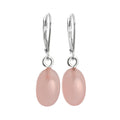Boucles d'oreilles à levier en argent sterling et quartz rose