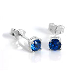 Boucles d'oreilles à tige en argent sterling et quartz Capri bleu carré de 4 mm