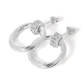 Boucles d'oreilles à tige et créoles en argent sterling et perles de cristal CZ