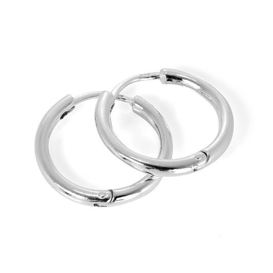 Boucles d'oreilles créoles à charnières lourdes en argent sterling de 19 mm