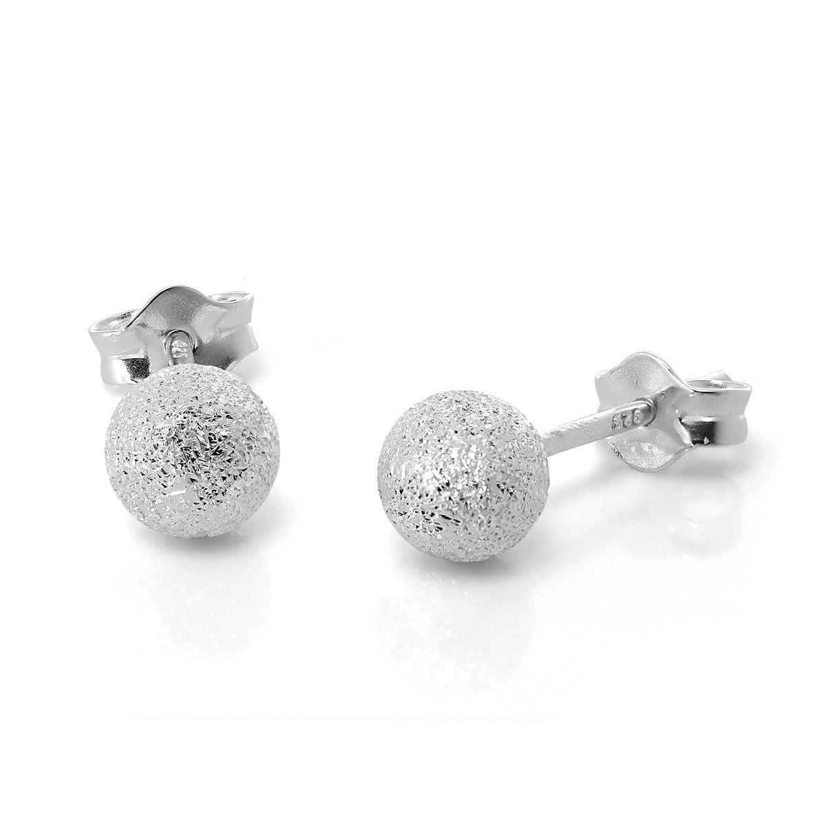 Boucles d'oreilles à tige en argent sterling givré de 3 mm à 8 mm