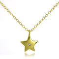 Collier avec pendentif étoile en argent sterling plaqué or et cristal CZ sur chaîne de 45 cm