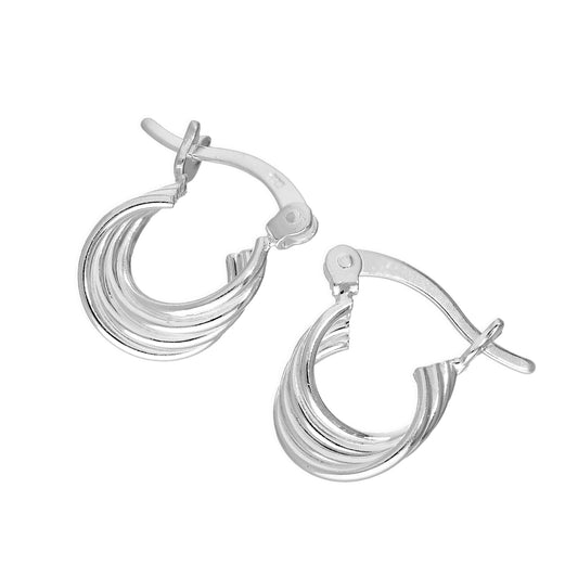 Boucles d'oreilles créoles en argent sterling à cercles superposés