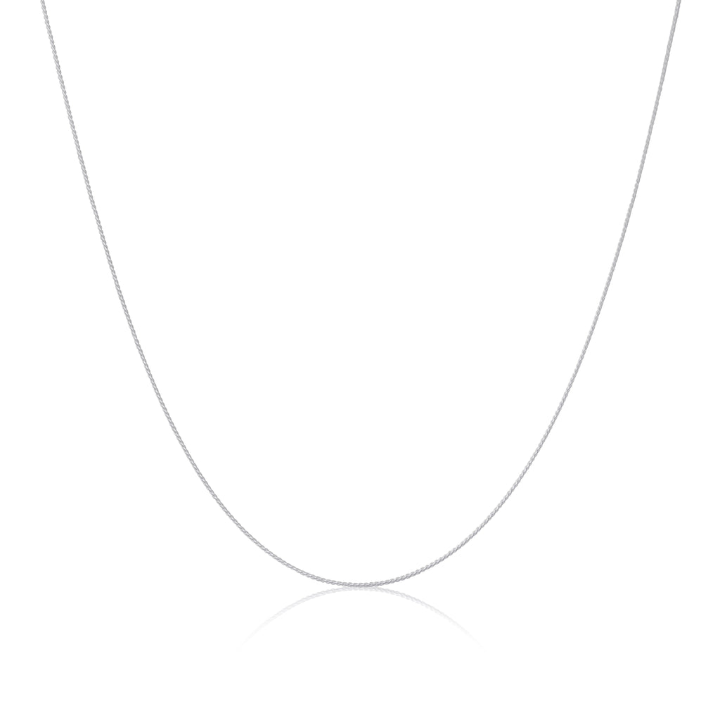 Collier en argent sterling fin avec chaîne en queue de renard de 35 à 70 cm