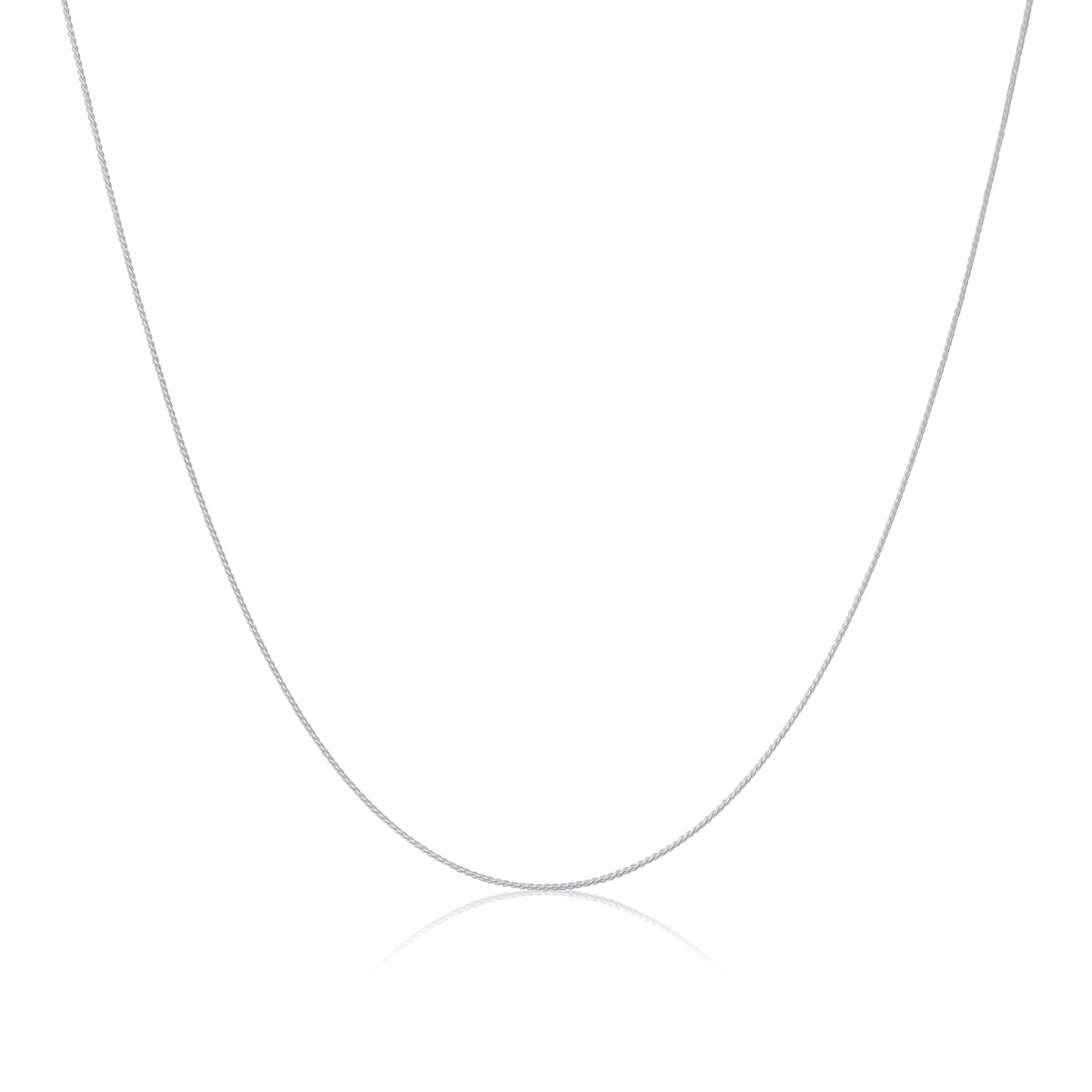 Collier en argent sterling fin avec chaîne en queue de renard de 35 à 70 cm