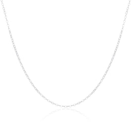 Collier chaîne à maillons plats en argent sterling clair de 40 à 55 cm