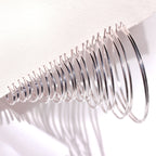 Boucles d'oreilles créoles en argent sterling de 2 mm, 12 mm - 80 mm