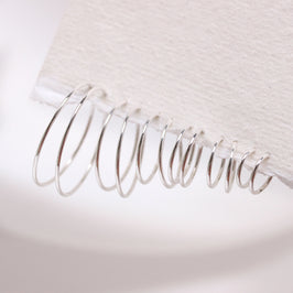Boucles d'oreilles créoles légères en argent sterling 8 mm - 22 mm