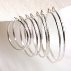 Boucles d'oreilles créoles torsadées en argent sterling, tube de 2 mm, taille diamant, 35 mm - 60 mm
