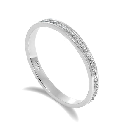 Bague d'éternité complète en argent sterling givré IW