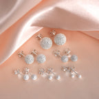 Boucles d'oreilles à tige en argent sterling givré de 3 mm à 8 mm