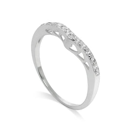 Bague en argent sterling et cristal CZ en forme de cœur, taille 48 à 65