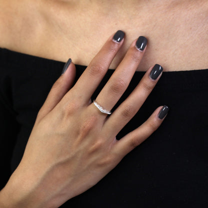 Bague en argent sterling et cristal CZ en forme de cœur, taille I à W