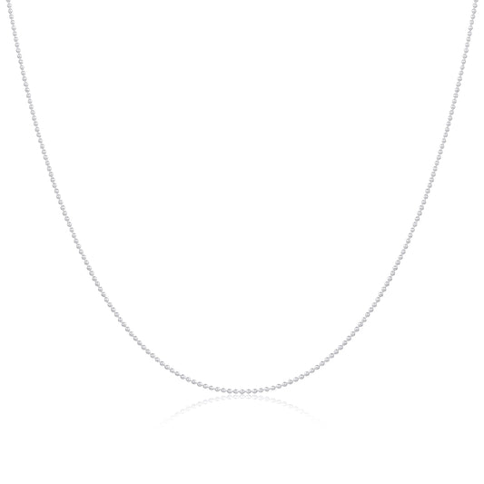 Chaîne à billes en argent sterling de 1 mm, 14 à 22 pouces