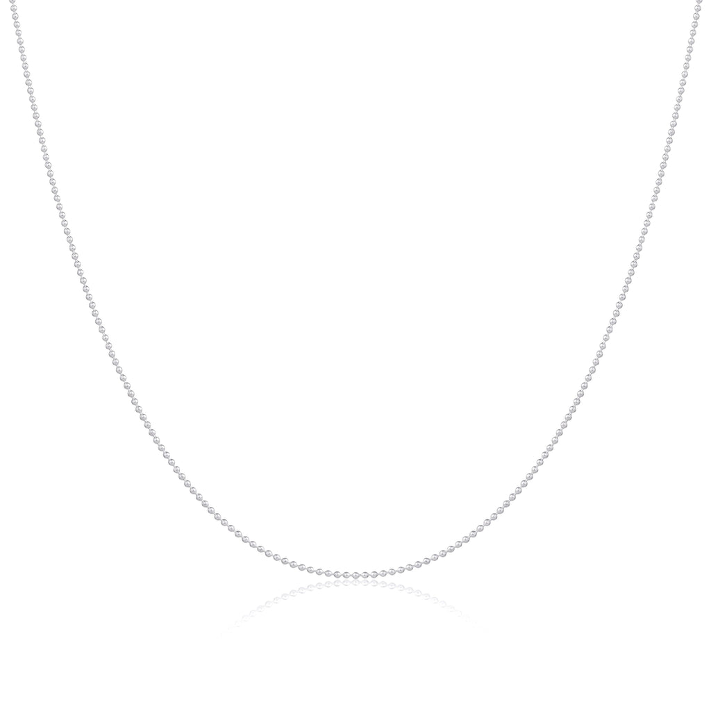 Chaîne à billes en argent sterling de 1 mm, 35 à 55 cm