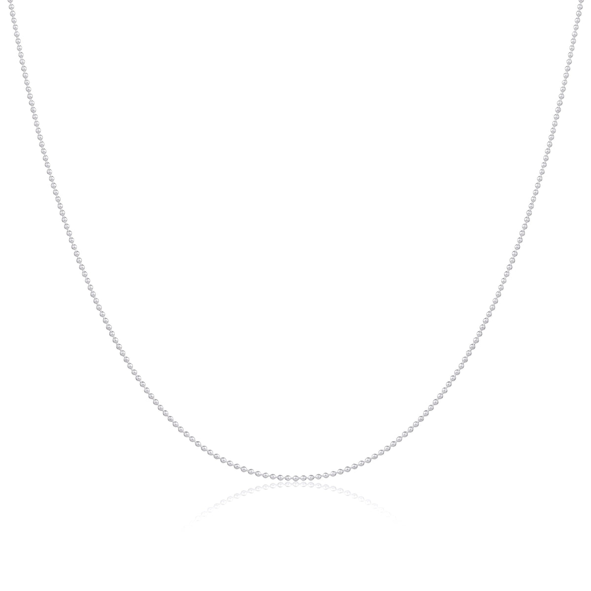 Chaîne à billes en argent sterling de 1 mm, 35 à 55 cm