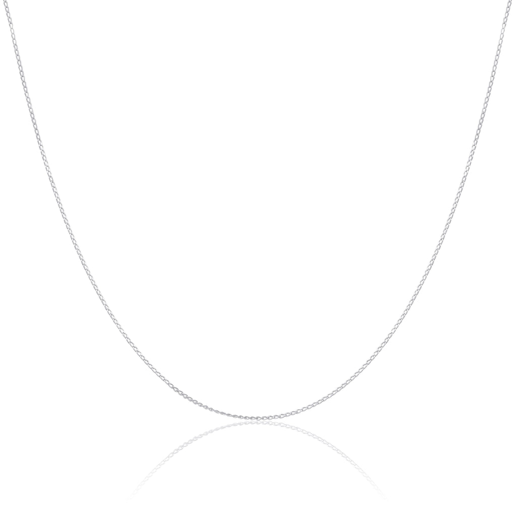 Chaîne gourmette allongée en argent sterling taille diamant de 35 à 55 cm