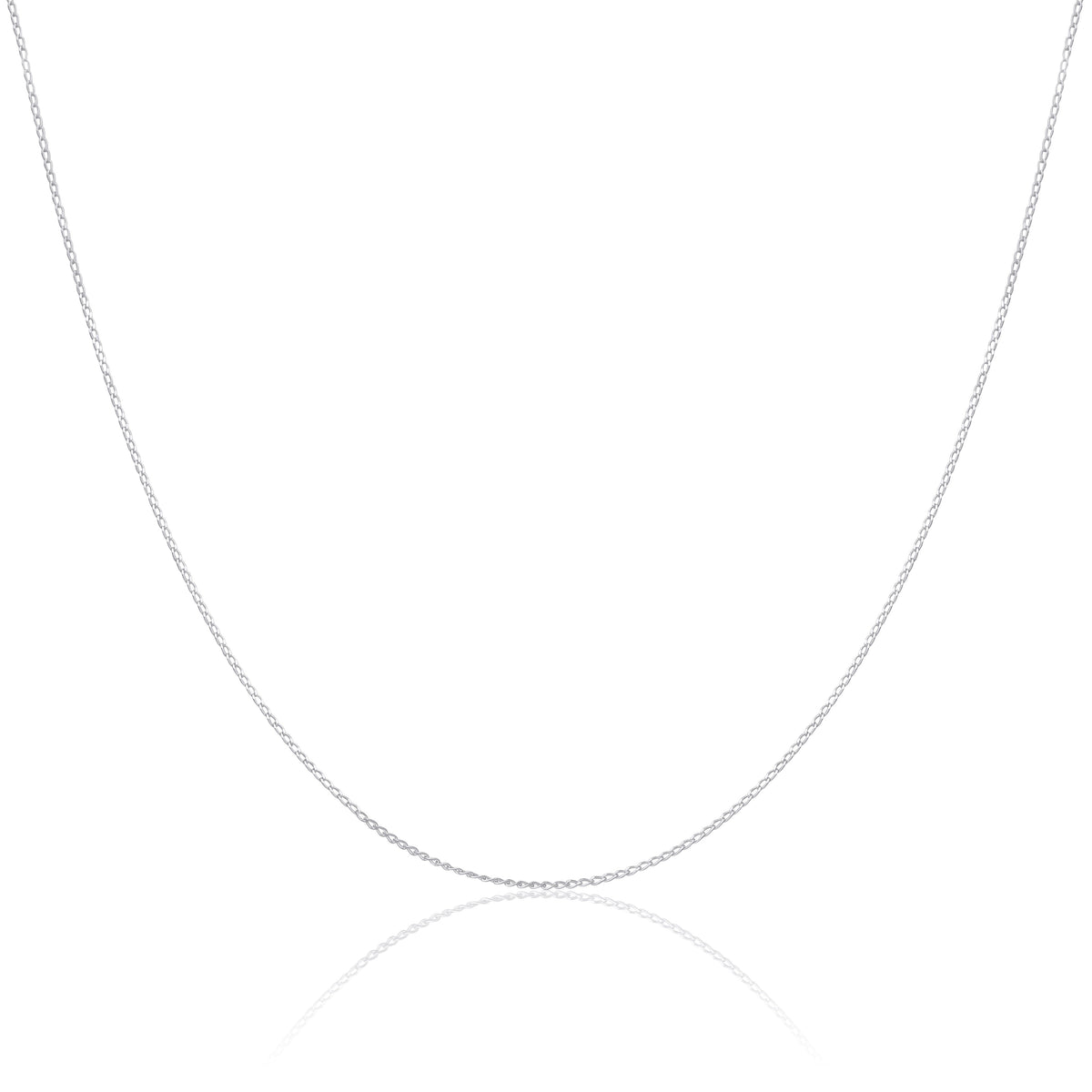 Chaîne gourmette allongée en argent sterling taille diamant de 35 à 55 cm