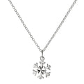 Collier flocon de neige en argent sterling de 45 cm, taille diamant