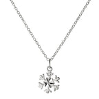 Collier flocon de neige en argent sterling de 45 cm, taille diamant