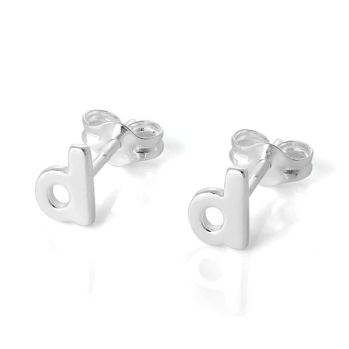 Boucles d'oreilles à tige en argent sterling avec lettres de l'alphabet