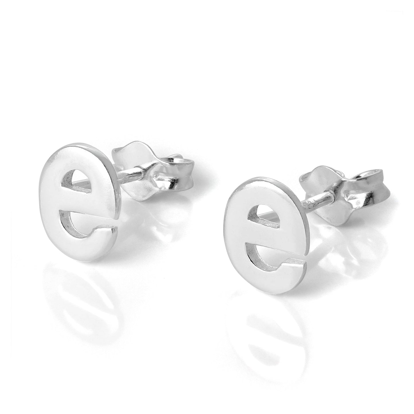 Boucles d'oreilles à tige en argent sterling avec lettres de l'alphabet