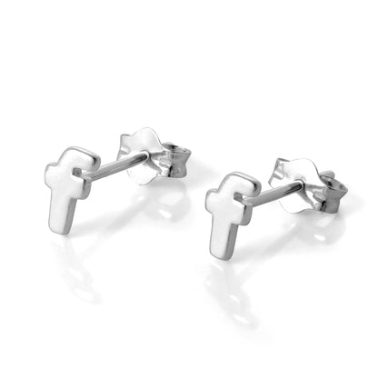 Boucles d'oreilles à tige en argent sterling avec lettres de l'alphabet