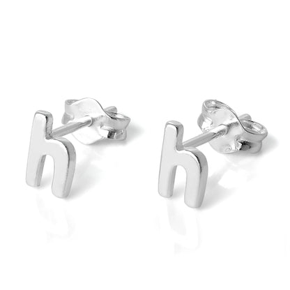 Boucles d'oreilles à tige en argent sterling avec lettres de l'alphabet