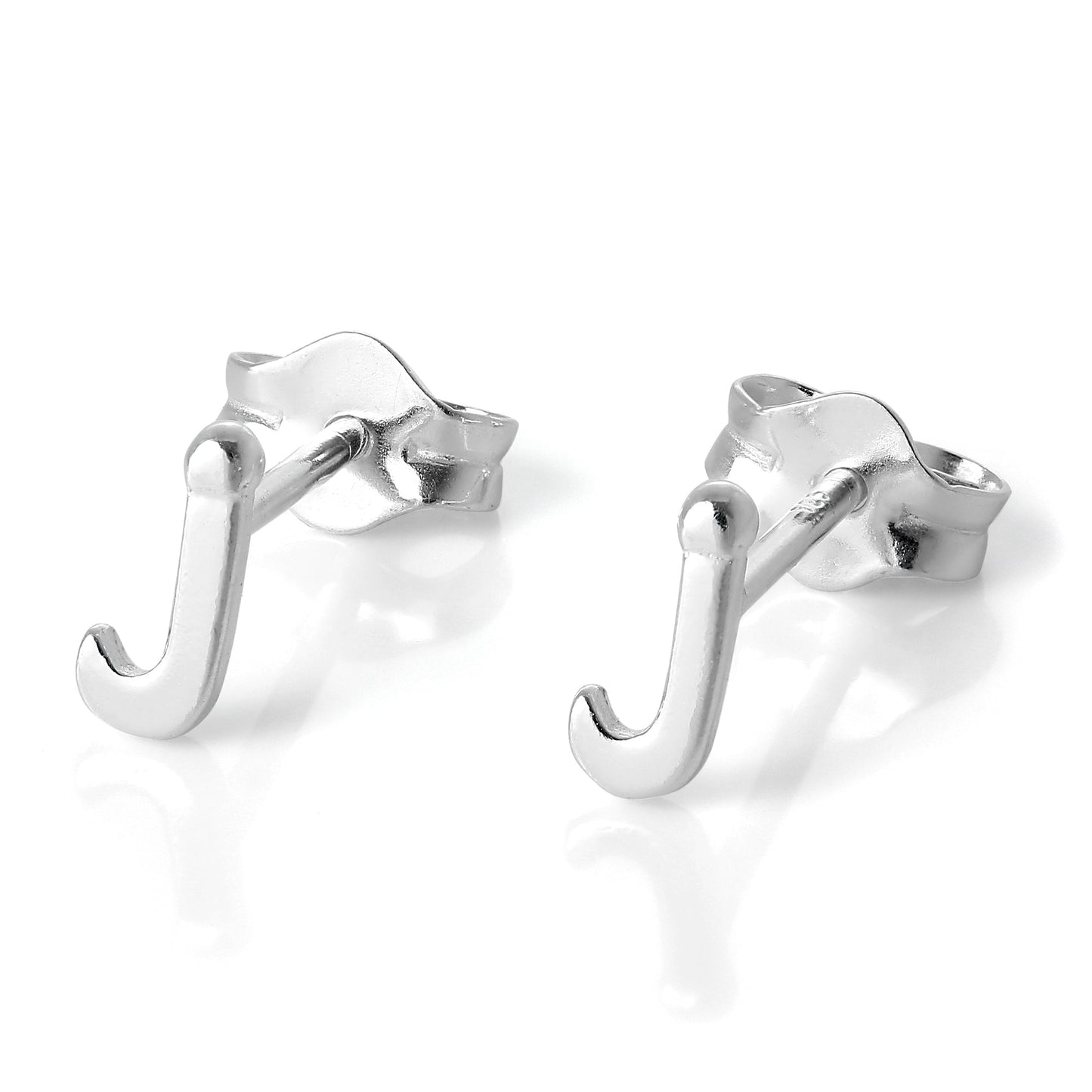 Boucles d'oreilles à tige en argent sterling avec lettres de l'alphabet