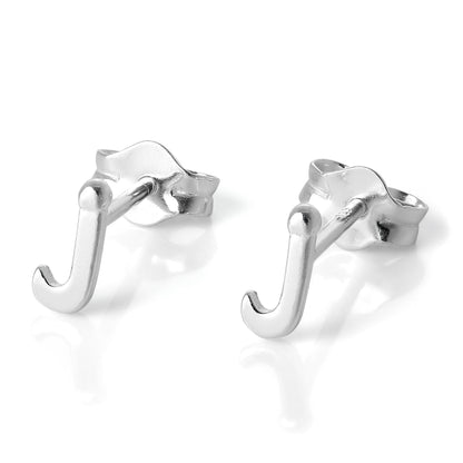 Boucles d'oreilles à tige en argent sterling avec lettres de l'alphabet