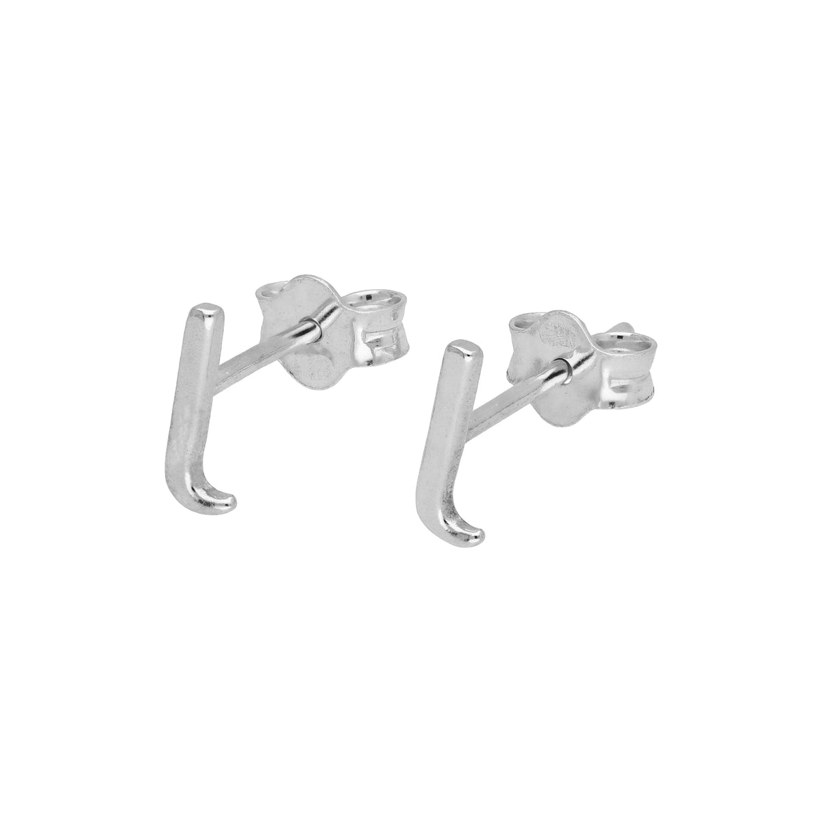 Boucles d'oreilles à tige en argent sterling avec lettres de l'alphabet