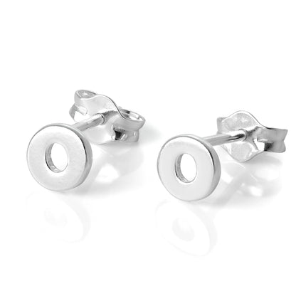 Boucles d'oreilles à tige en argent sterling avec lettres de l'alphabet