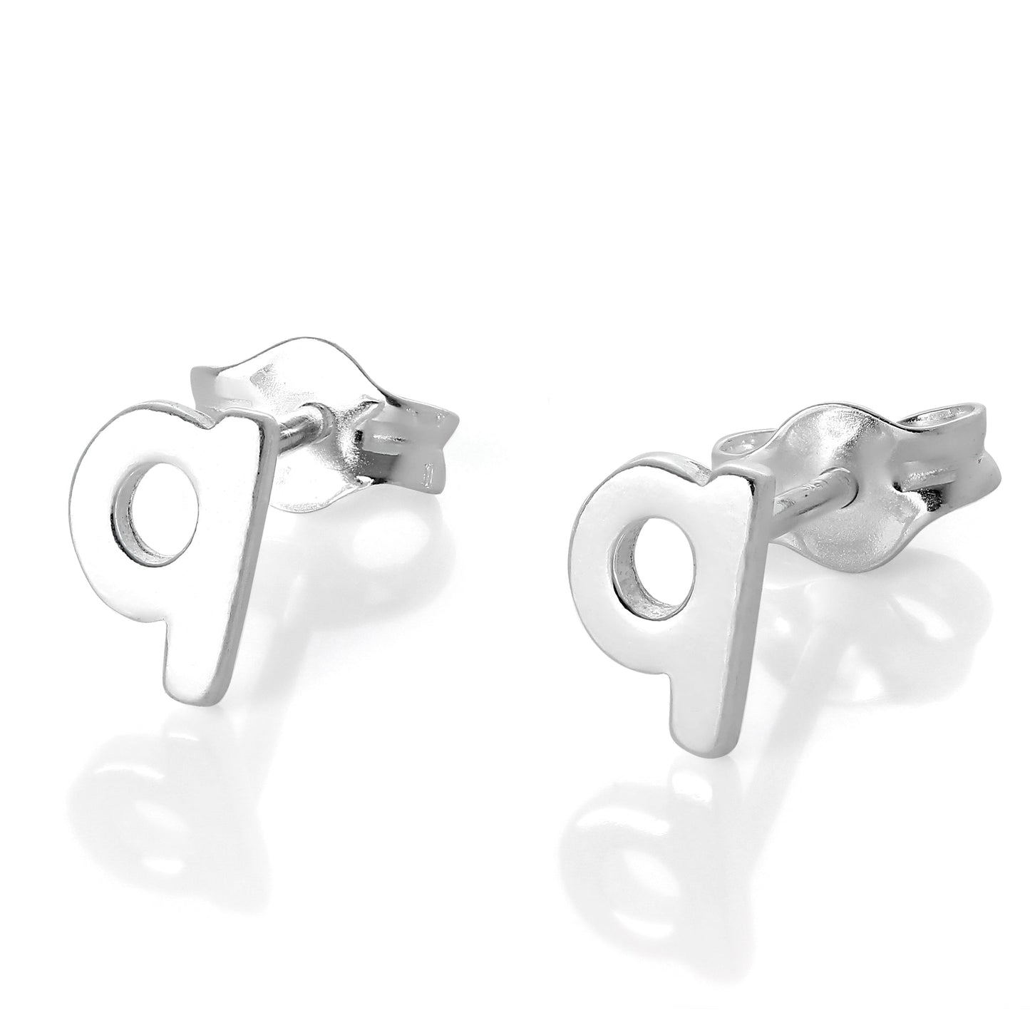 Boucles d'oreilles à tige en argent sterling avec lettres de l'alphabet