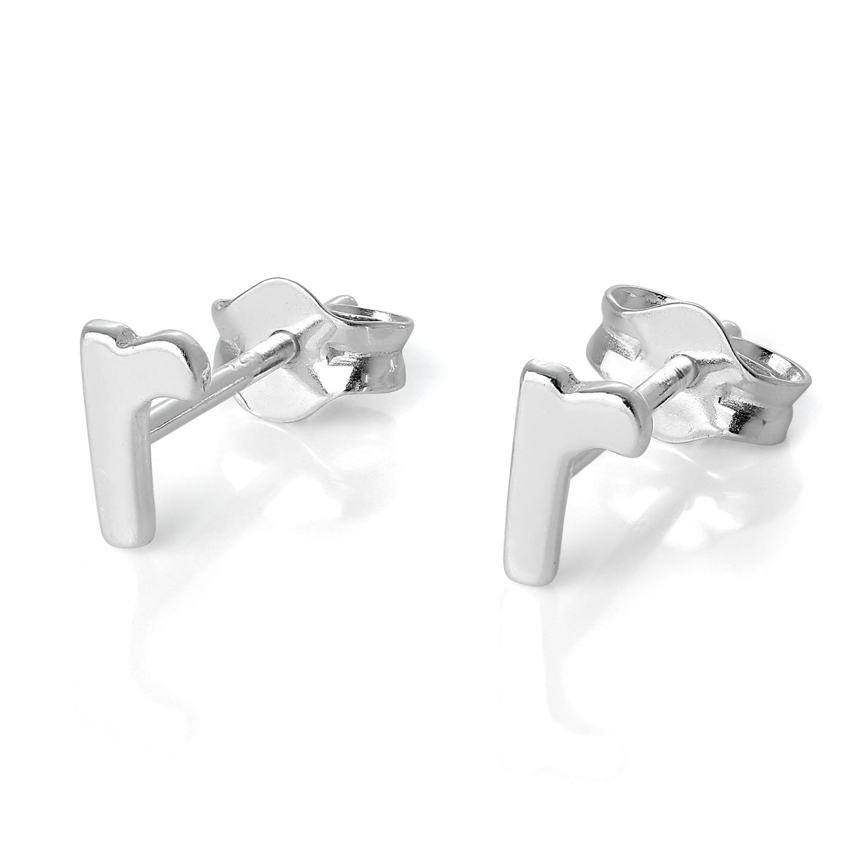 Boucles d'oreilles à tige en argent sterling avec lettres de l'alphabet