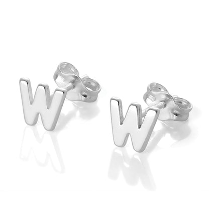 Boucles d'oreilles à tige en argent sterling avec lettres de l'alphabet