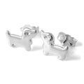 Boucles d'oreilles à tige en argent sterling en forme de teckel