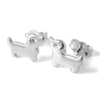 Boucles d'oreilles à tige en argent sterling en forme de teckel