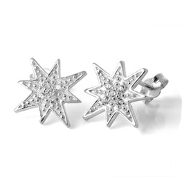 Boucles d'oreilles à tige en argent sterling et cristal CZ en forme d'étoile