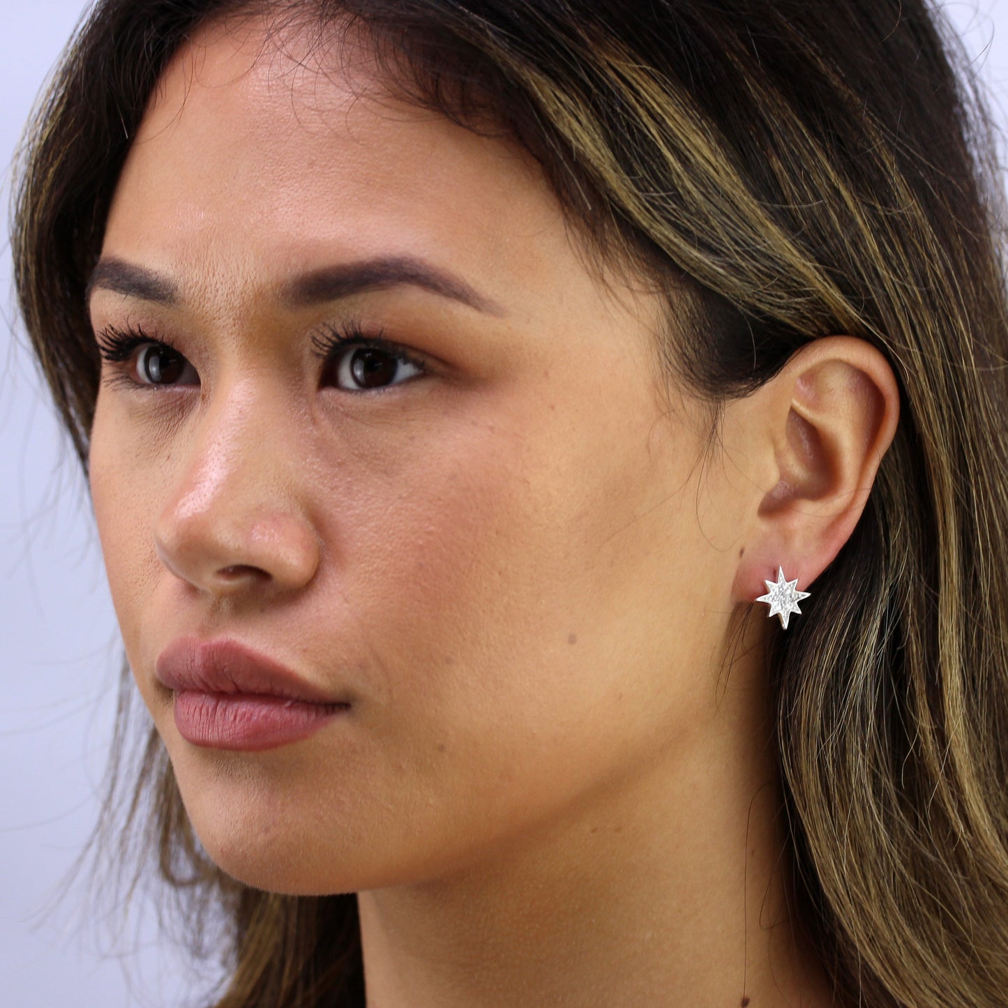 Boucles d'oreilles à tige en argent sterling et cristal CZ en forme d'étoile