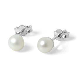 Boucles d'oreilles à tige en argent sterling avec perles de 5 mm
