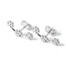 Boucles d'oreilles à tige triple fleur en argent sterling