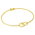 Bracelet infini en argent sterling plaqué or avec chaîne fine Belcher
