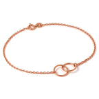 Bracelet infini en argent sterling plaqué or rose avec fine chaîne Belcher