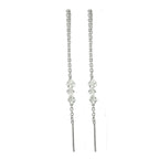 Boucles d'oreilles à enfiler en argent sterling avec triple cristal CZ