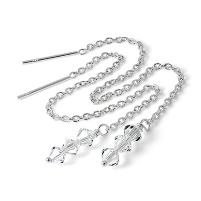 Boucles d'oreilles à enfiler en argent sterling avec triple cristal CZ