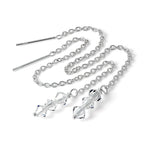 Boucles d'oreilles à enfiler en argent sterling avec triple cristal CZ