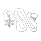 Grand collier avec pendentif flocon de neige en argent sterling, taille diamant, 35 à 70 cm