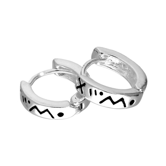 Boucles d'oreilles créoles à charnières épaisses en argent sterling